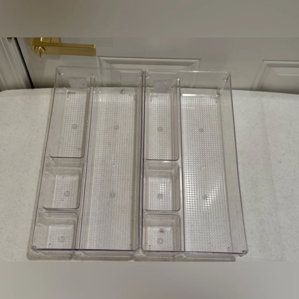 NEW Clear Plastic Drawer Organizers Set